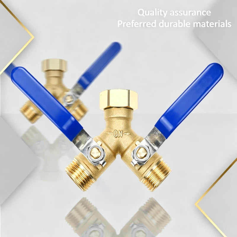 Brass Two-way Valve Long Handle Garden Irrigation 3/4 American Anti-corrosion and Anti Rust Interface Hose Splitter Oasis Select