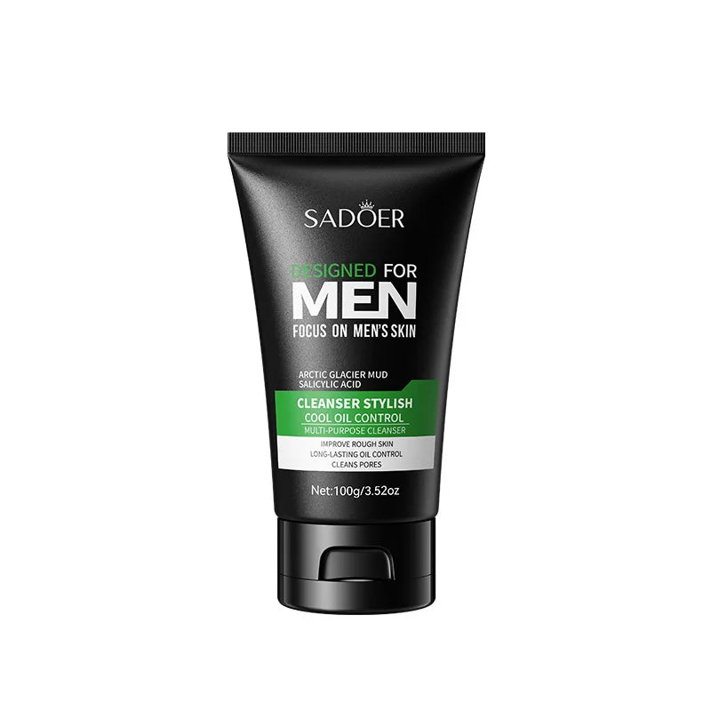 Deep Cleansing Facial Cleanser for Men Oil Control & Moisturizing Blackhead Removal & Pore Minimizer Acne Scar Care & Gentle Oasis Select 2pcs