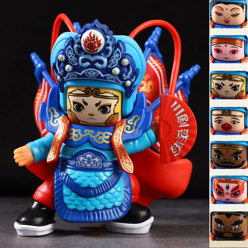 Sichuan Opera Face Changing doll Sichuan Opera facial makeup frosted face changing doll Chinese style handicraft opera doll Oasis Select 2-Six face