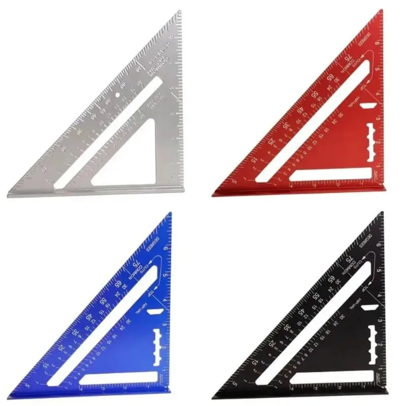 New 7Inch Triangle Ruler Measurement Tool Aluminium Alloy Carpenter Tools Inch Metric Angle Ruler Speed Square Woodworking Tools Oasis Select