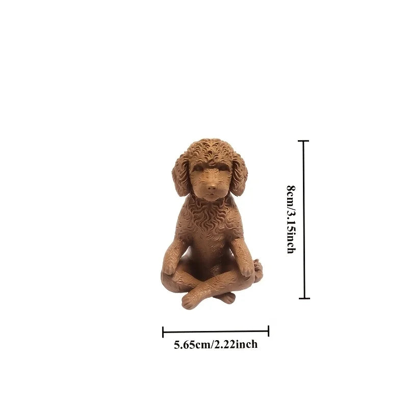 Poodle Dog Yoga Figurine Meditating Teddy Statue 3D Printing Calming Zen Ornament Decor for Pets Lovers & Meditation Yoga Spaces Oasis Select Meditation Poodle