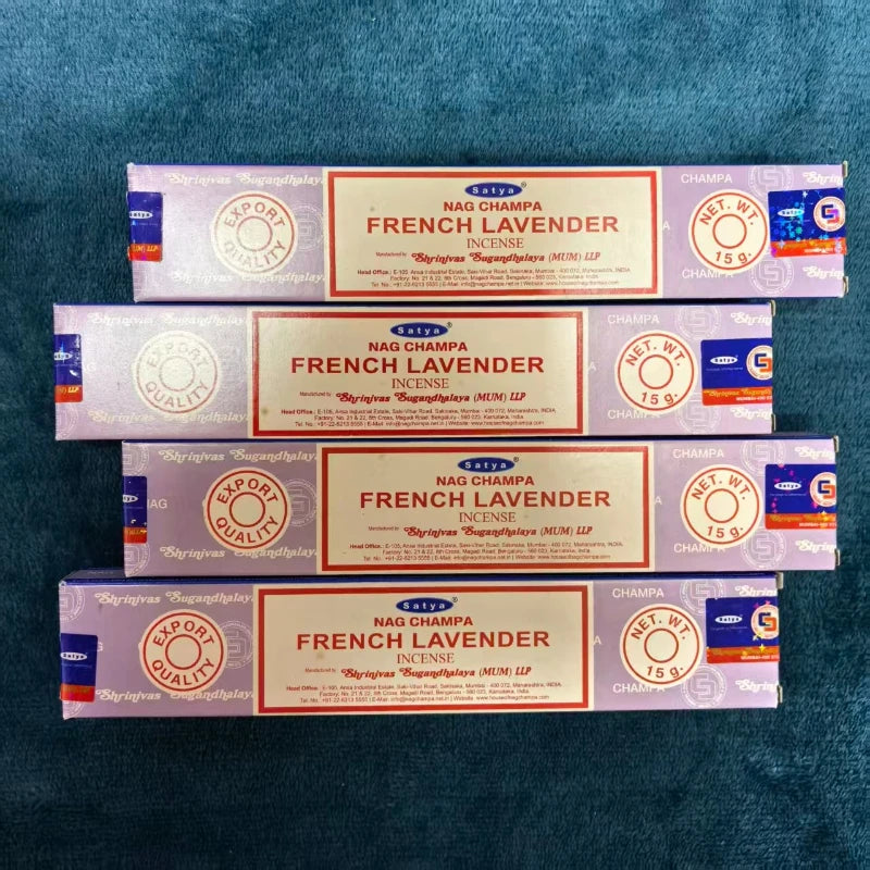 Satya Sai Baba Incense Sticks Hand-Rolled 15g*4boxes , Multiple Scents: Sandalwood, Dragon's Blood, Super Hit, NAGCHAMPA,etc. Oasis Select FRENCH LAVENDER