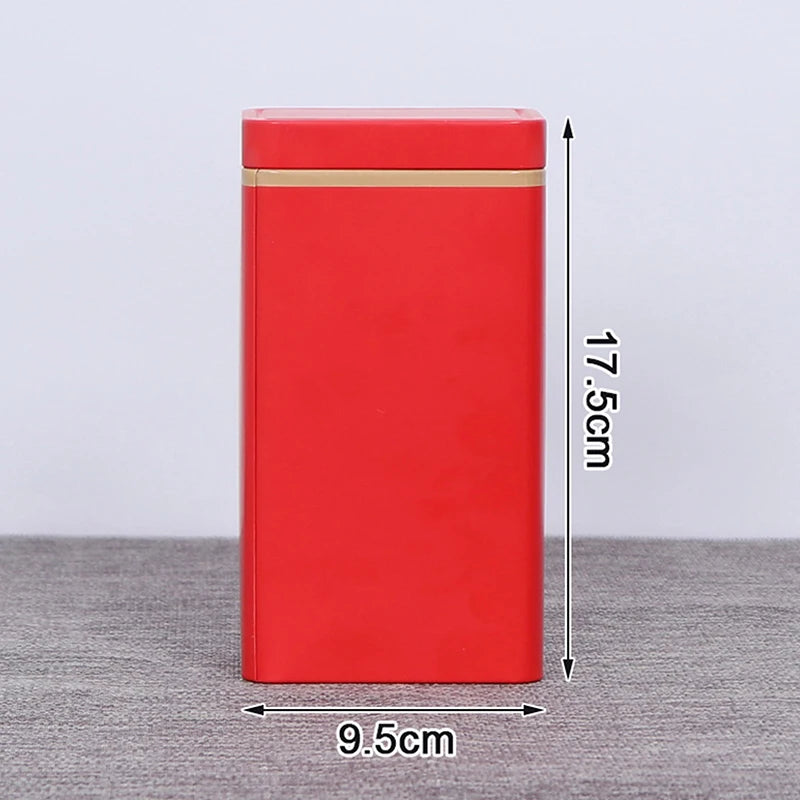 Creative Rectangular Tinplate Tea Box Portable Sealed Mini Tea Storage Container Tank for Tea Pot Accessories Oasis Select