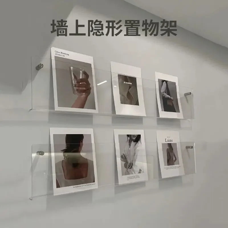 Acrylic Wall Mounted Shelf – Books, Magazines & Cosmetics Rack