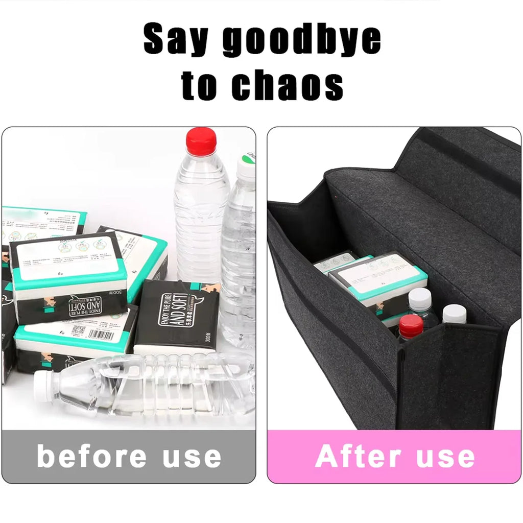 1PC Dark Gray Car Felt Storage Box Car Storage Bag Enlarged and Thickened Soft Felt Storage Box Household Storage Box Oasis Select