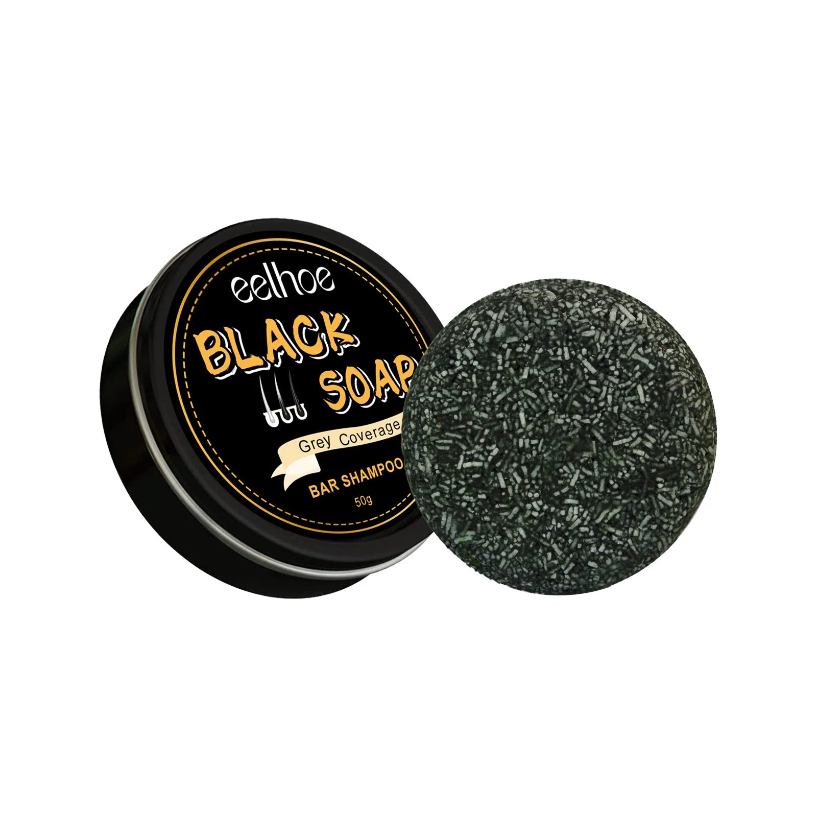 EELHOE Black Soap Natural Shampoo Bar – Gray Hair & Deep Nourish Natural Shampoo Bar Oasis Select 50g