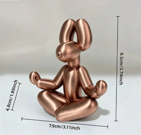 Minimalist Meditation Balloon Dog Figurines Cross Legged Zen BalloonAnimal Sculpture Dogs Tabletop Ornaments Yoga Spa Room Decor Oasis Select Balloon bronze 9.5x7.8x4.8cm