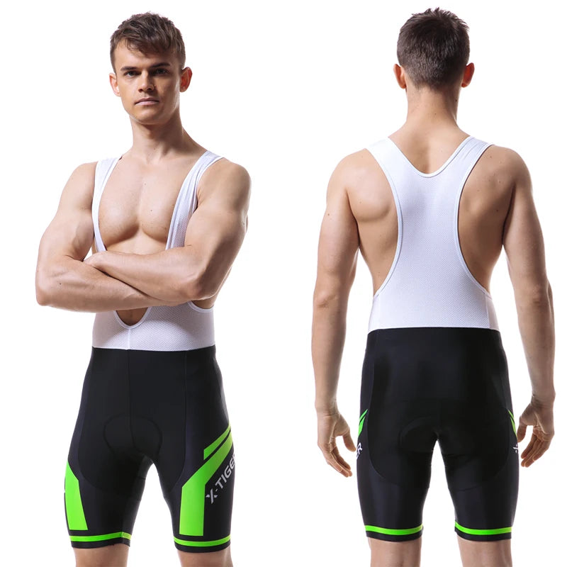 X-TIGER Men's Cycling Bibs Shorts Breathable 5D Gel-Padded Bike Tights Triathlon Pro Bicycle Shorts Outdoor Cycling Clothing Oasis Select