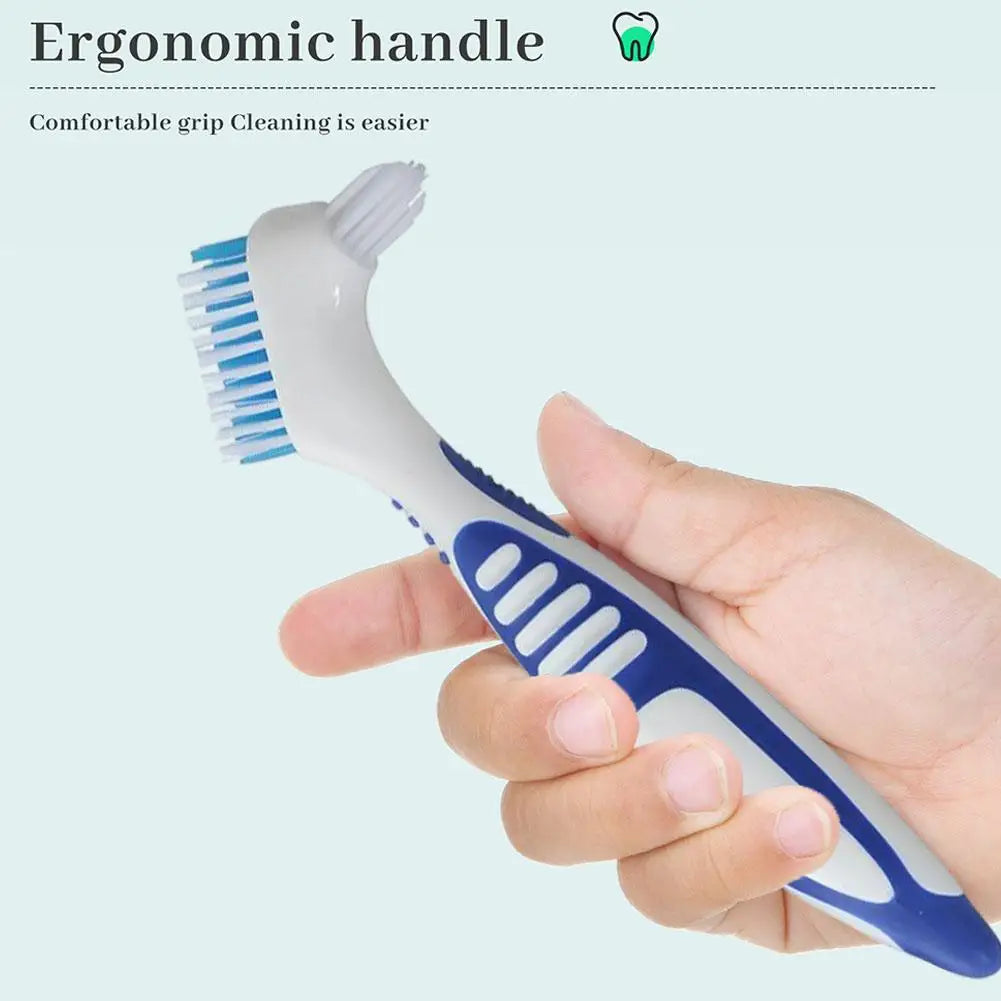 Dual-Head Denture Toothbrush – Portable Oral Cleaning Brush Denture Cleaning Brush Oasis Select