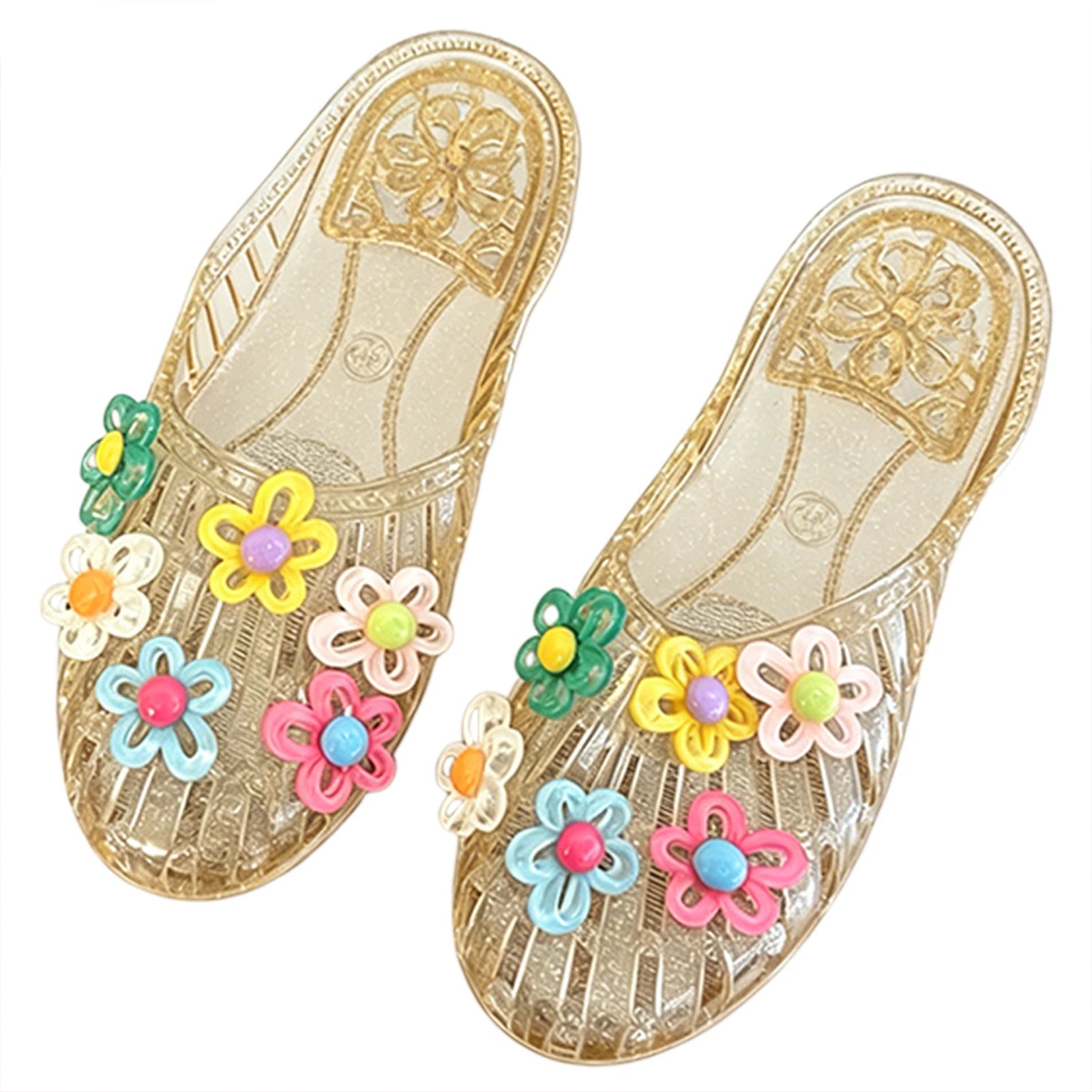 Crystal Hollow Slippers – Anti-Slip Flat Jelly Beach Slides