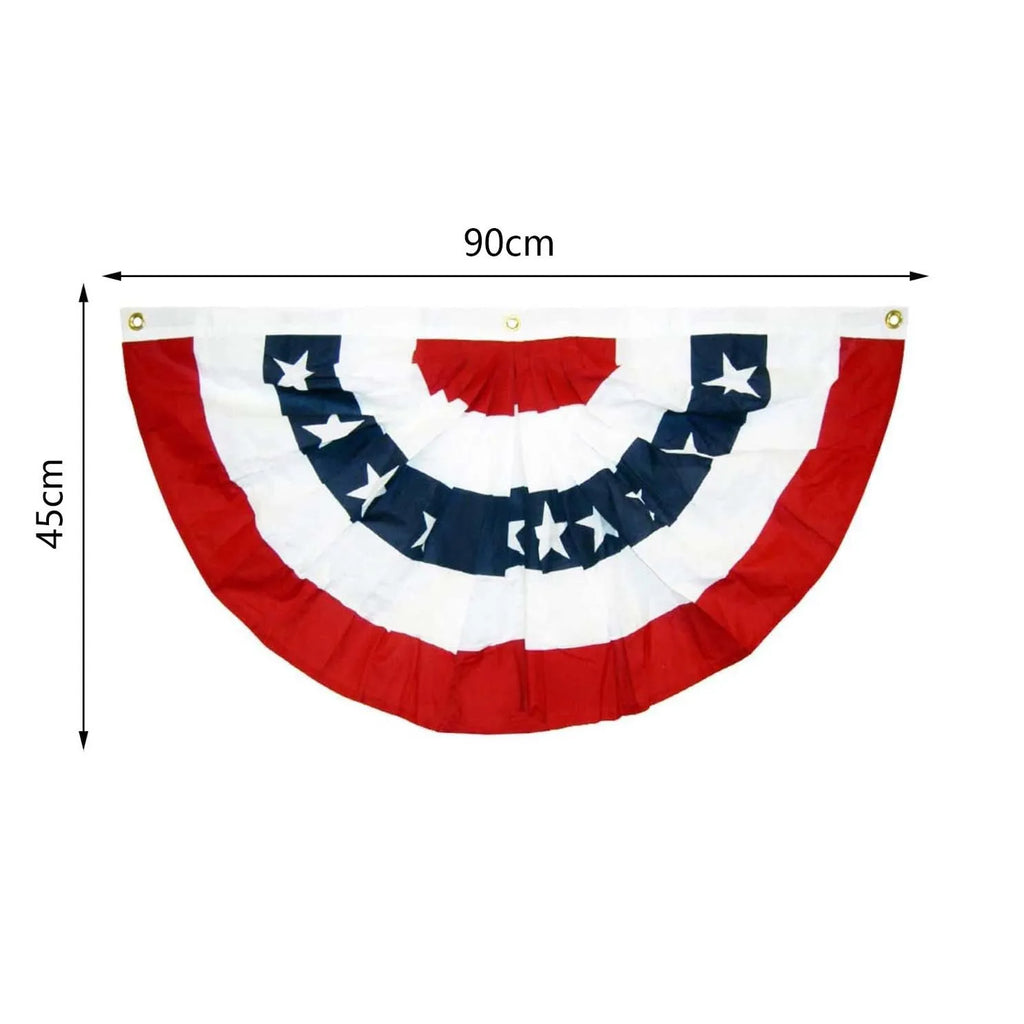 American Independence Day Decorations Draped Half-circle Flags Scalloped Flags Are Arranged in The Outdoor Courtyard Oasis Select 45x90cm