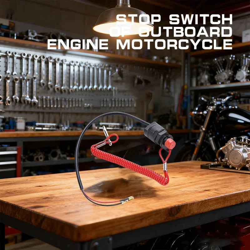 Boat Outboard Switch Engine Motor Lanyard Kill Urgent Stop Button Safety Connector Cord Oasis Select