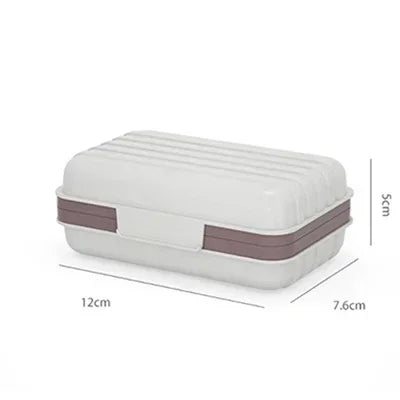 Plastic Soap Dish with Lid | Travel & Home Soap Box 2/3 Pack