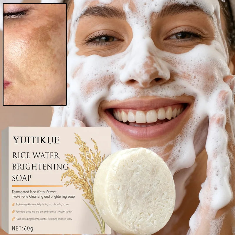Rice Water Brightening Soap – Kojic Acid & Hyaluronic Acid 60g