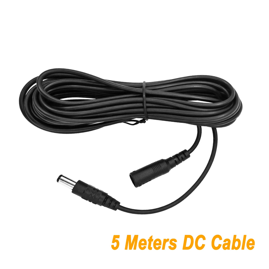 5M 10M DC12V Power Extension Cable 5.5mm*2.1mm Connector Male To Female For LED Lamp CCTV Security Camera Black Power Cable Cord Oasis Select