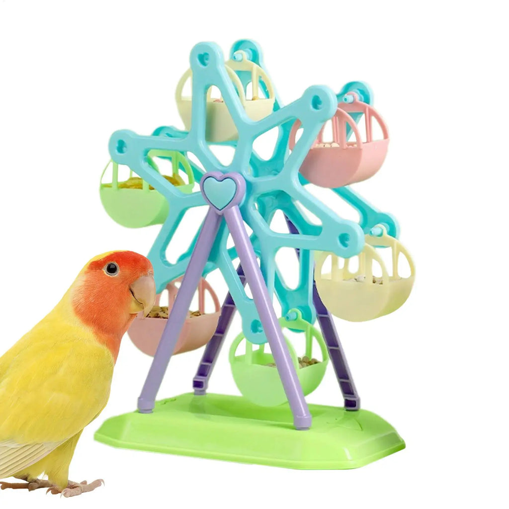 Bird Toys Foraging Wheel Parrot Toy Snacks Feeder Intelligence Growth Bird Supplies Parrot Ferris Wheel Bird Windmill Foraging Oasis Select
