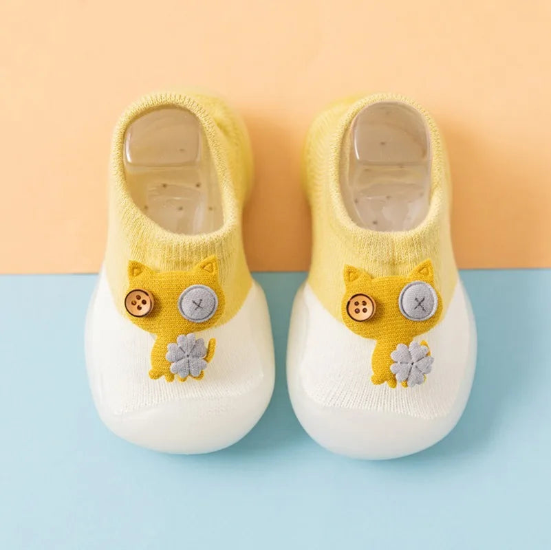 Comfy & Breathable Slip-On Shoes for Baby Boys & Girls - Perfect for First Walkers Toddlers Cartoon Baby Walking Socks Oasis Select Blending YELLOW 26-27
