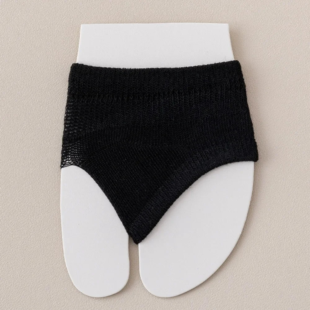 New Casual High Heels Forefoot Pad Socks Cotton Solid Color Flip-flop Toe Socks High Elasticity Breathable Boat Socks Oasis Select Black