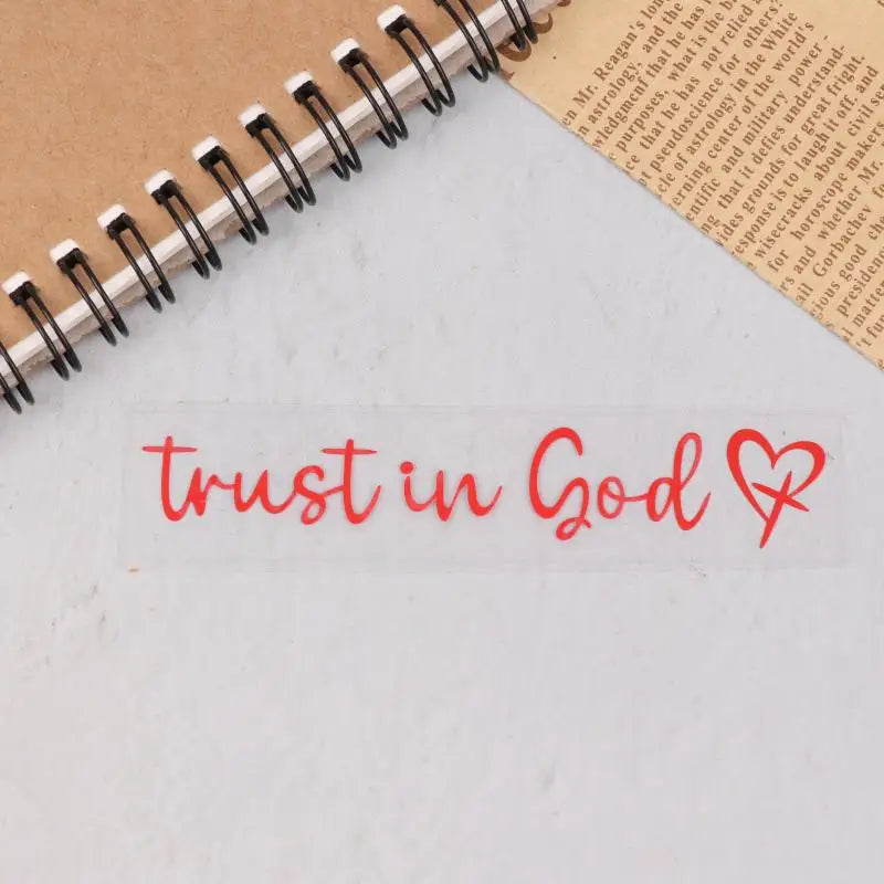 Trust In God Heart Car Rear View Mirror Sticker Decal Faith Bible Verse Christian Church Auto Vehicle Bumper Decor Oasis Select Red