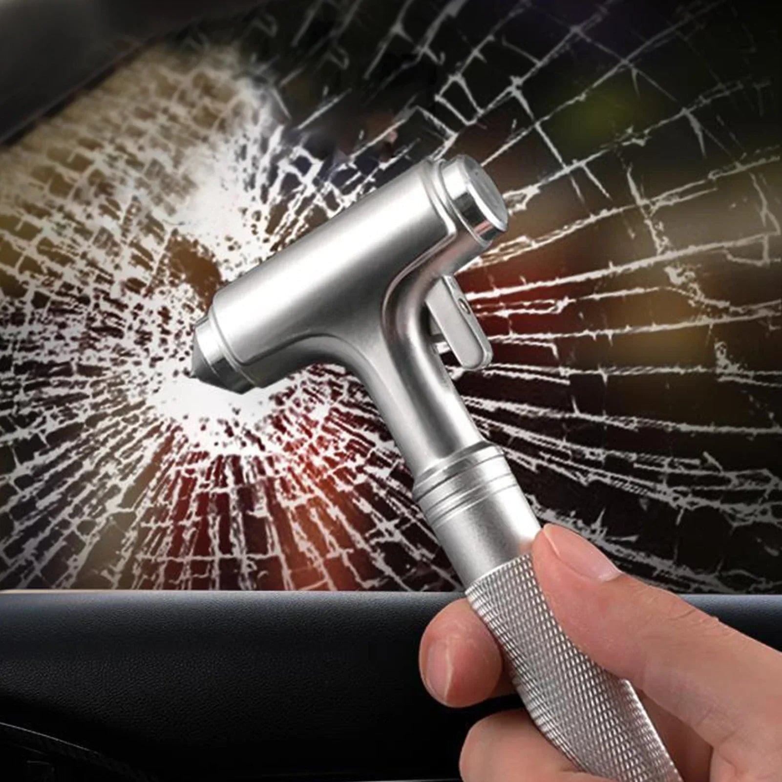 Car Safety Hammer Automotive Aluminum Alloy Window Glass Breaker with Seatbelt Cutter for Vehicle Car Emergency Escape Tool Oasis Select