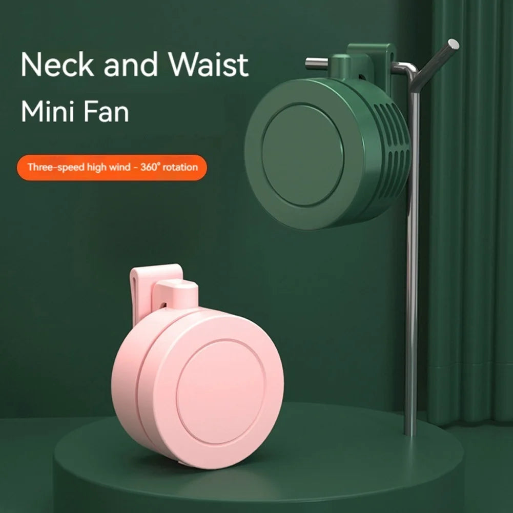 Mini Clip Fan With 3 Speeds Portable Bladeless Electric Fans Suspended Waist Fans Rechargeable Rotating Body Fan For Outdoor New Oasis Select
