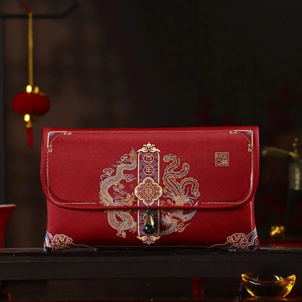 Chinese Brocade Red Envelope HongBao – Embroidered Tassel