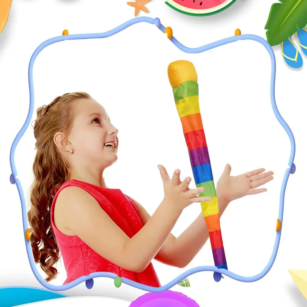 95cm Rainbow Comet Ball Soft Tail Indoor Outdoor Play Ball Throwing Receiving Park Sports Relax Coordination Training Ball Oasis Select