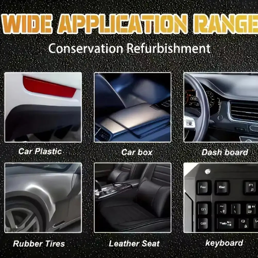 Car Plastic Restorer - Interior Repair Cream, Scratch Remover, UV Protection, Long-Lasting Shine for PU Leather, Dashboard, Tire Oasis Select