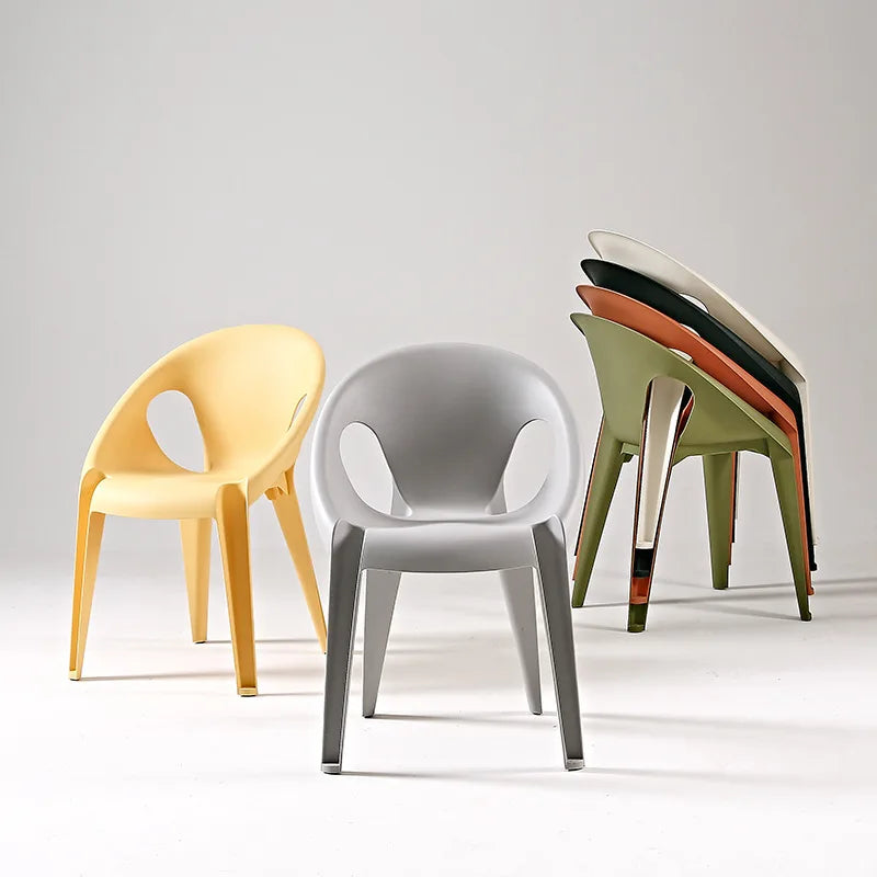 Hollow chair simple light luxury Nordic backrest chair outdoor home thickened casual dining chair rattan chair balcony stool Oasis Select