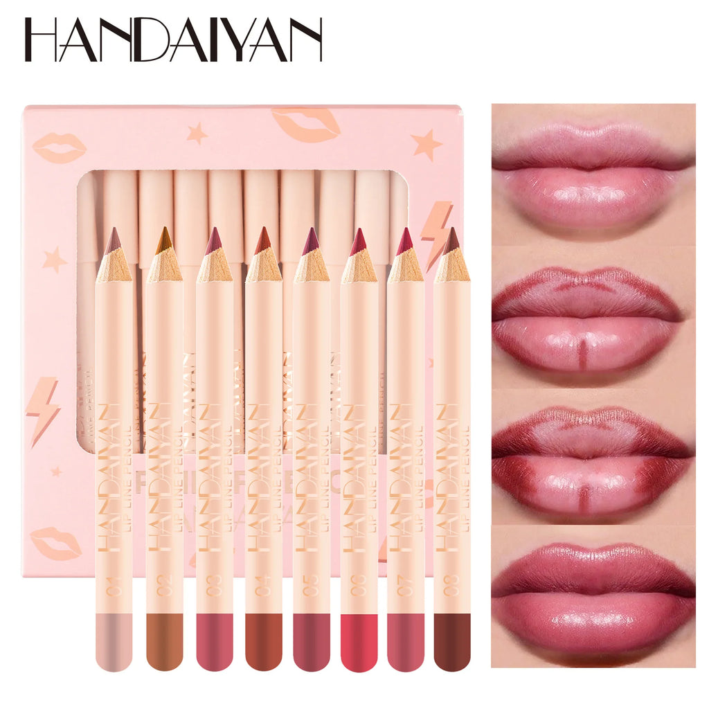 Handaiyan 12-Piece Waterproof Matte Lip Liner Set | Long-Lasting