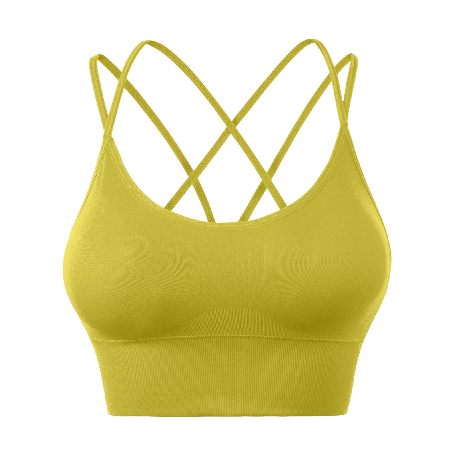 Wirefree Sports Bra Women's Sexy Back Shockproof Fitness Crisscross Brassiere Training Sports Running Yoga Tank Tops Sportswear Oasis Select Ginger 34