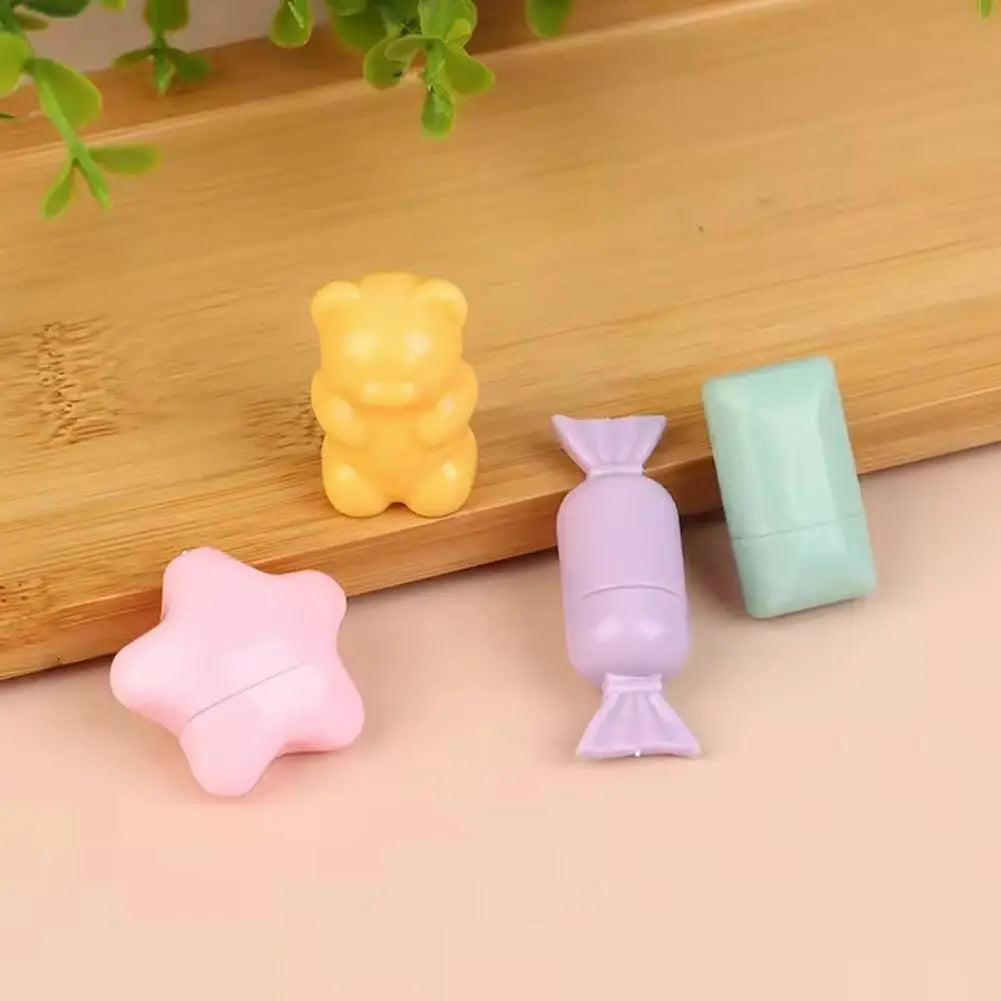 Portable Cartoon Mini Silicone Lip Brush Cute Bear Angled Concealer Brushes Lip Balm Lip Gloss Concealer Make Up Brushes Oasis Select