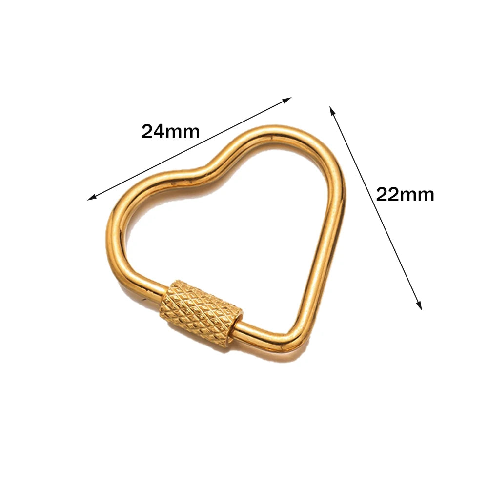 5pcs/Lot Stainless Steel Fastener Carabiner Screw Clasps Connectors For DIY Neckalce Bracelet Keychain Jewelry Making Supplies Oasis Select B