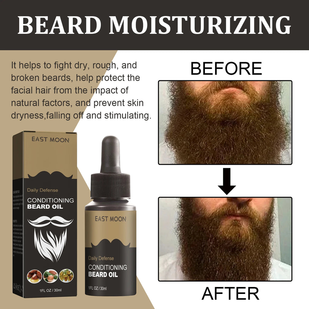 East Moon Beard Growth Oil Serum 30ml – Natural & Moisturizing Beard Growth Oil Oasis Select