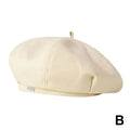 Women's Vintage French Plaid Beret Hat – Painter Cap All Seasons Women's Beret Hat Oasis Select beige