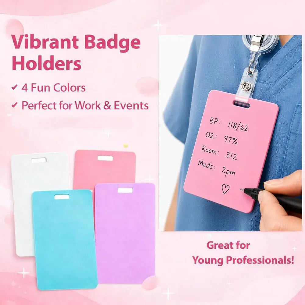 Reusable Dry Erase Nurse ID Badge Card – Wipeable Writing