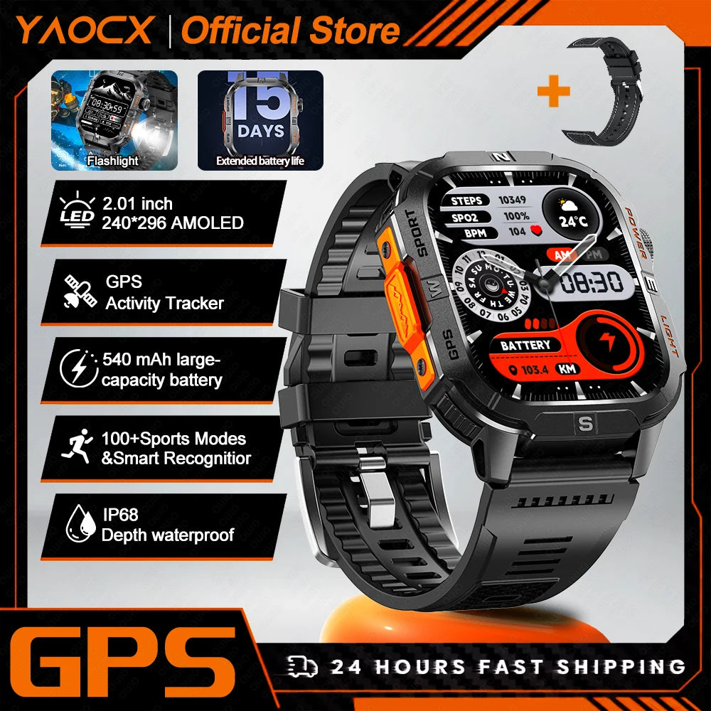 yaocx GTH3 Smart Watch 2.01" HD, BT Call, IP68, 100+ Sports