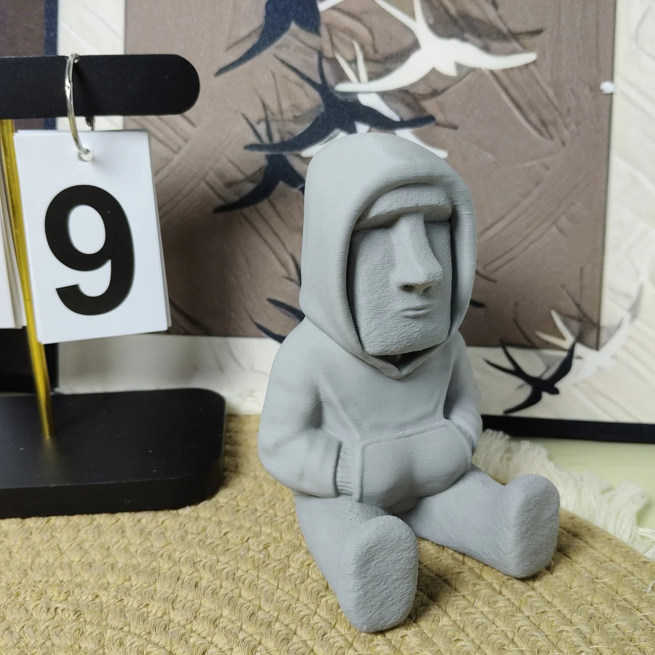 Easter Island Moai Statue- Authentic-Looking Polynesian Figurine Sculpture with Closed Hooded Sweater-like Tunic& Expressive Eye Oasis Select