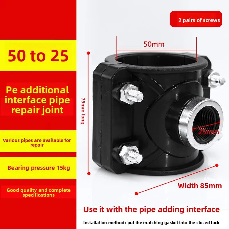 Clamp Saddle Drain Valve 20-50mm Waste Water Pipe Clips dn40 OD Hose Quick Connection Fittings Oasis Select 50x25
