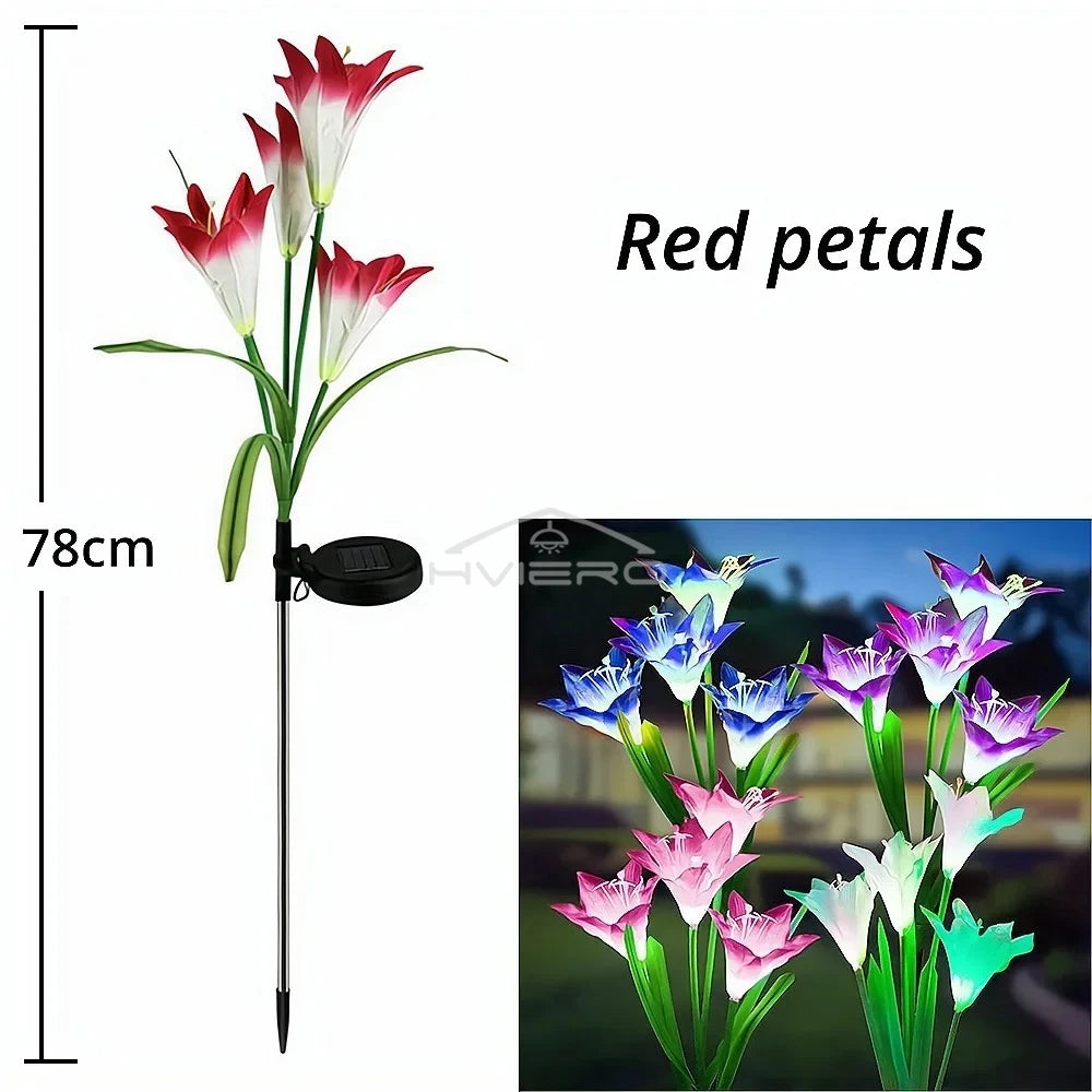 Solar LED Lily Flower Garden Light | IP65 Waterproof Pathway Lamp