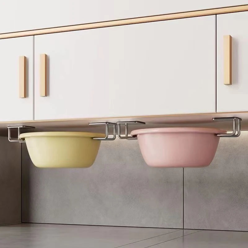 Stainless Steel Basin Hooks, No-drill Bathroom Basin Storage Rack, Suitable For Bathrooms, Homes, And Kitchens Oasis Select