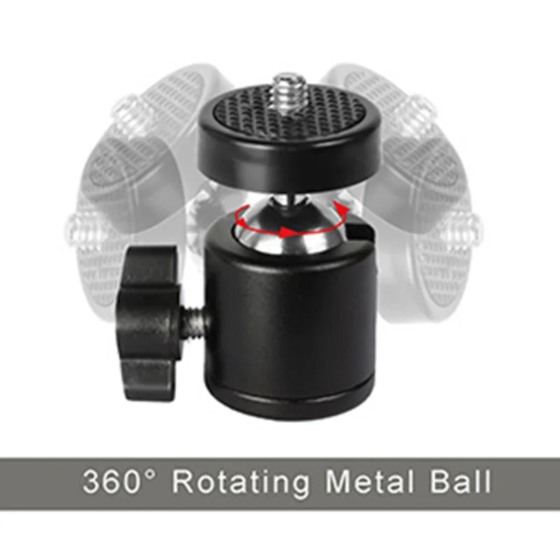 1/4 Swivel Mini Ball Head Screw Tripod Mount Adapter For GoPro 12 11 10 9 DSLR Camera Camcorder Light Bracket Camera Accessories Oasis Select