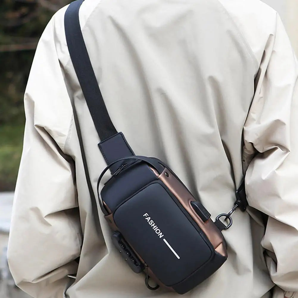 2025New Multifunction Anti-theft USB Shoulder Crossbody Bag Travel Sling Pack Messenger Pack Chest Bag Male Luxury Brand Men Oasis Select