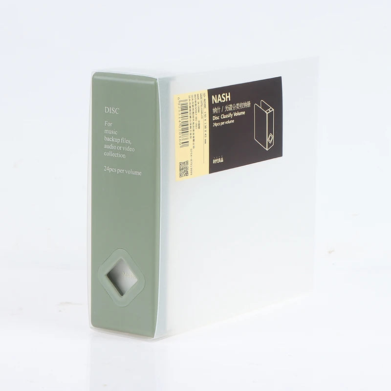 1PC CD Case 24 CD Capacity Storage Box For Bedroom Car Special CD Package CD Finishing Box Bedroom Car CD Case Oasis Select Green