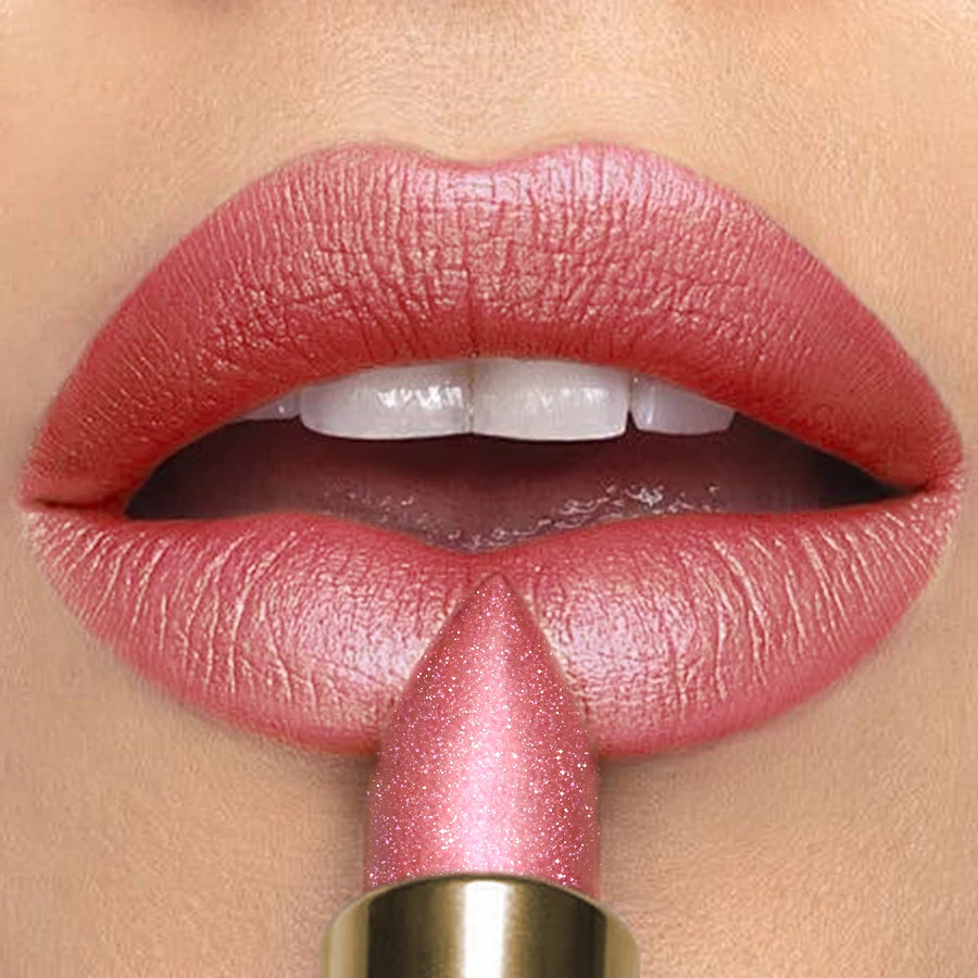 KAFURUX Metallic Glitter Lipstick – 16 Colors, Waterproof