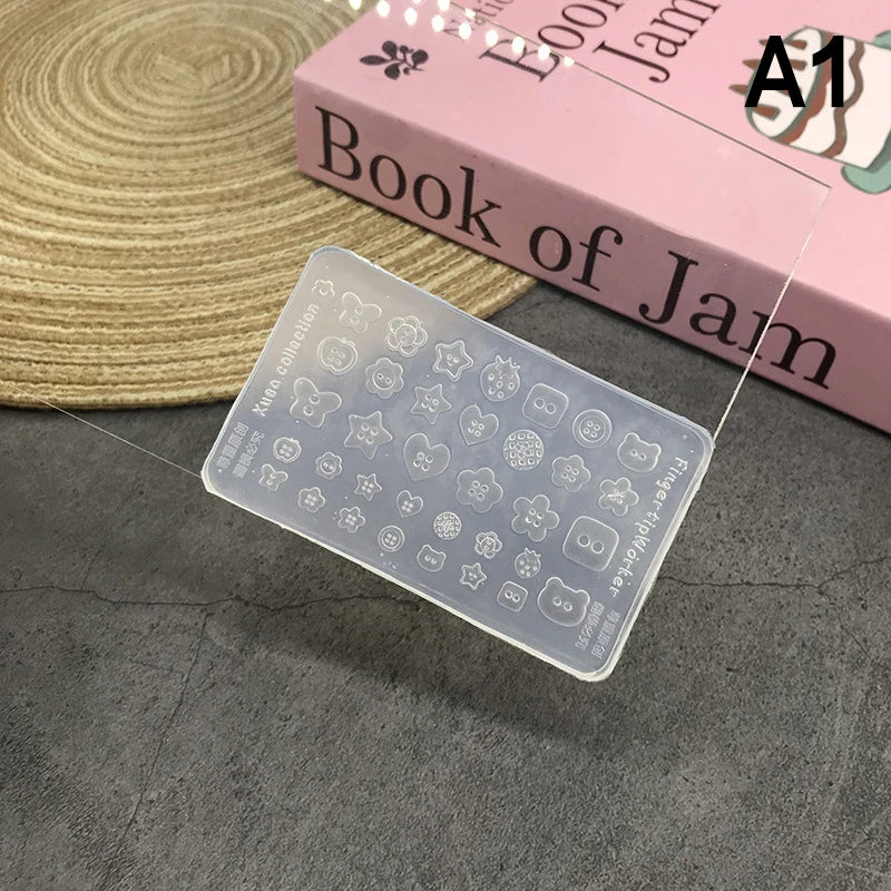 Butterfly Button Key Lock Silicone Nail Mold Decorations Accessories Nail Stamping DIY Manicure Art Tool Oasis Select A1