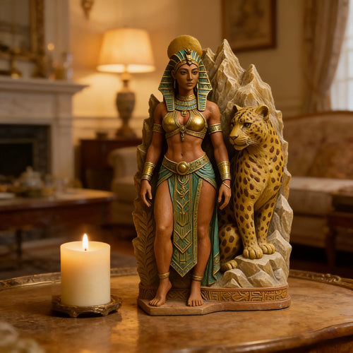 3D Egyptian Queen With Leopard Silicone Mold - Candle, Soap, Resin Craft Mould For Home Decor & Art Projects Oasis Select