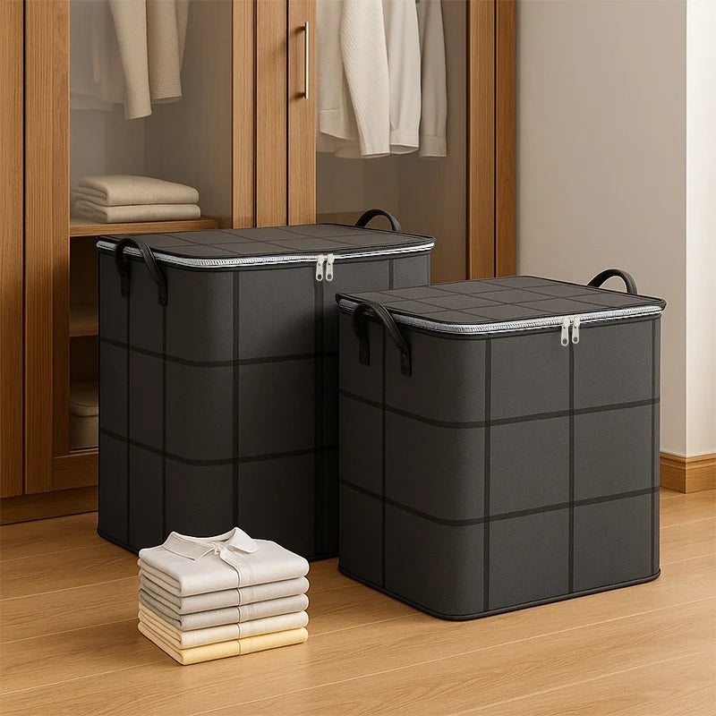 Foldable Clothes Storage Bag Large Capacity Organizer With Handle And Double Zipper For Bedding Moving Travel Under Bed Storage Oasis Select