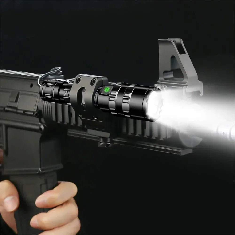 LED Tactical Hunting Flashlight USB Rechargeable Waterproof Torch Lamp Professional Shooting Night Scout Lights Set Oasis Select