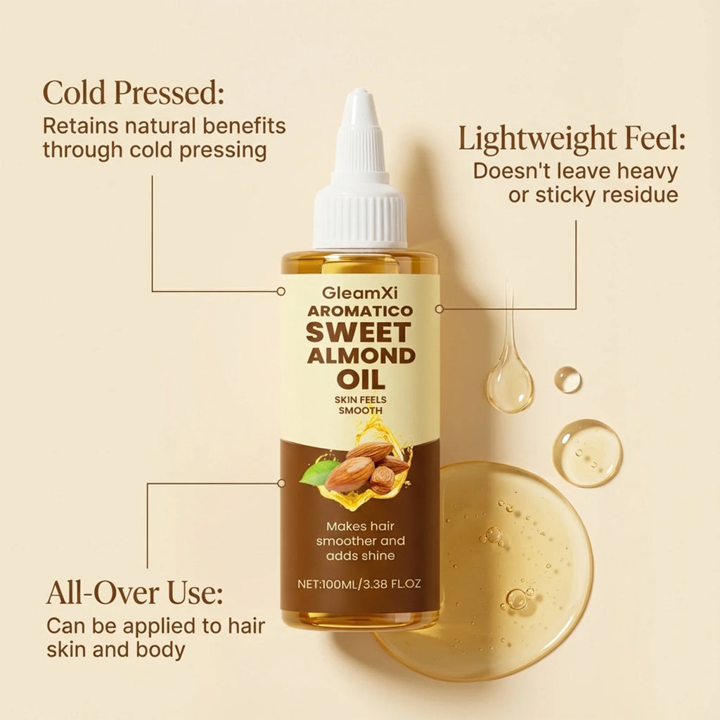 Almond Body Oil Repair Dryness Peeling Firming Brightening Smoothing Water-Locking Long-Lasting Fragrance Hair Body Care Serum Oasis Select